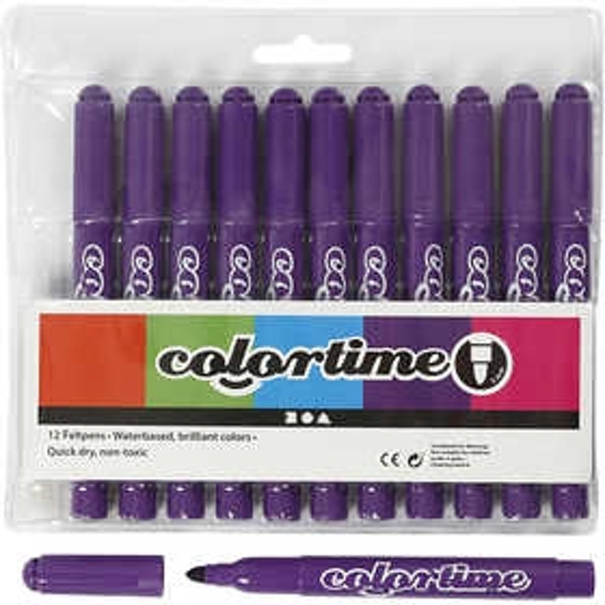 Colortime stift, lijndikte: 5 mm, donkerpaars, 12stuks [HOB-37354]